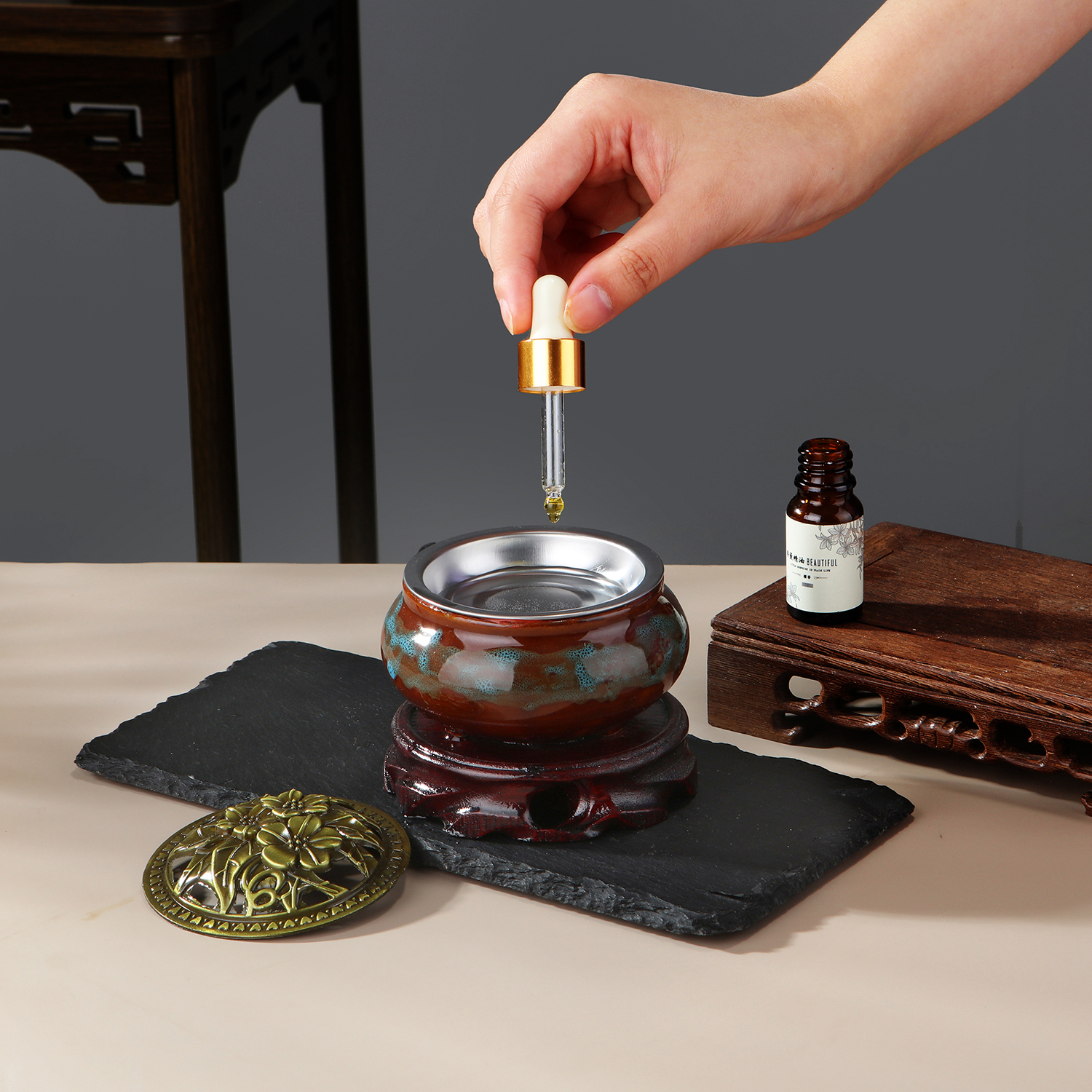 Ceramic Oil Burner - 220V Electronic Incense Burner Ceramic Essential