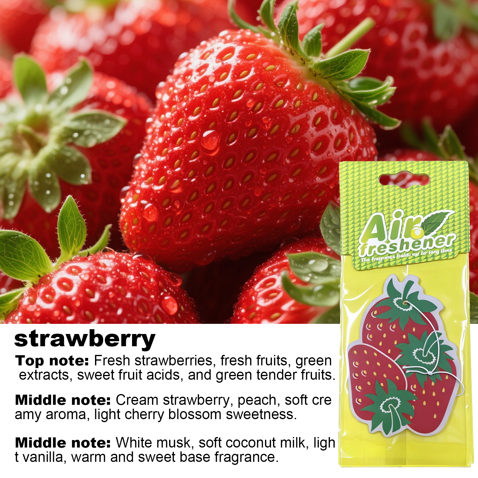 3-20Pcs Strawberry Car Air Fre - Home Fragrance No 3 ulasan dan harga