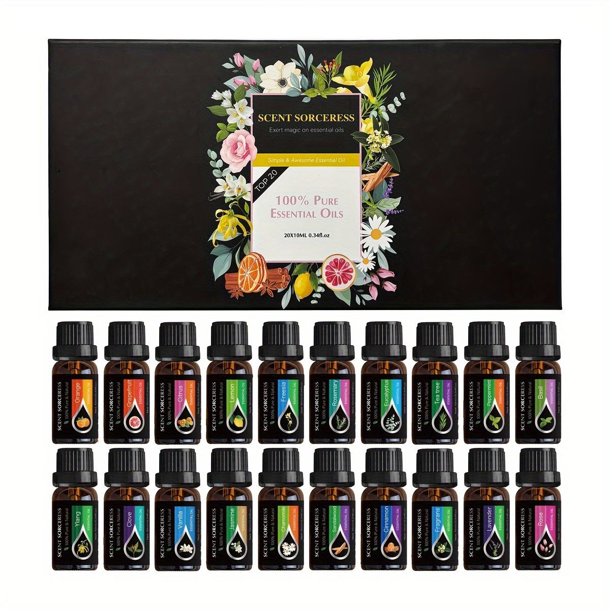 20pcs/set Black Classic Essent - Fragrance Oil Set ulasan dan harga