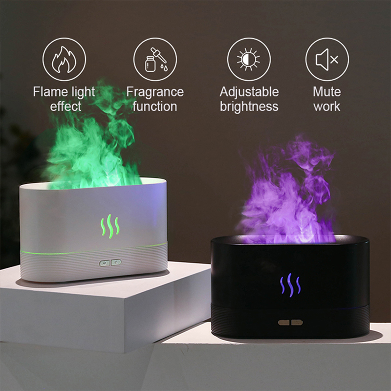 USB Desktop Flame Aroma Diffus - Fragrance Oil Set ulasan dan harga